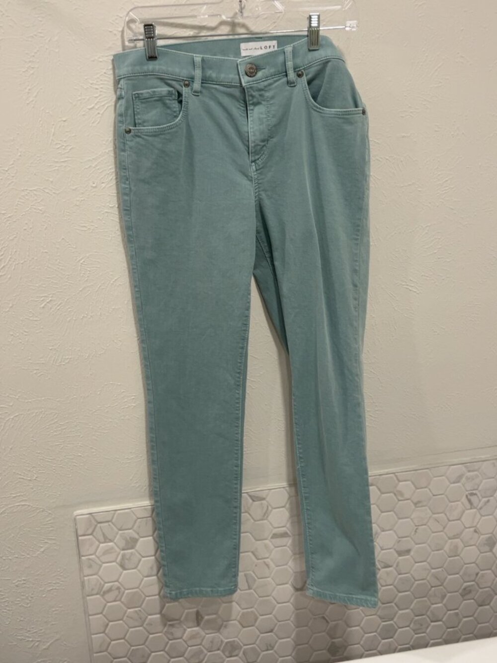 LOFT Modern Skinny Crop Jeans Size 29/8 Aqua Seafoam Green